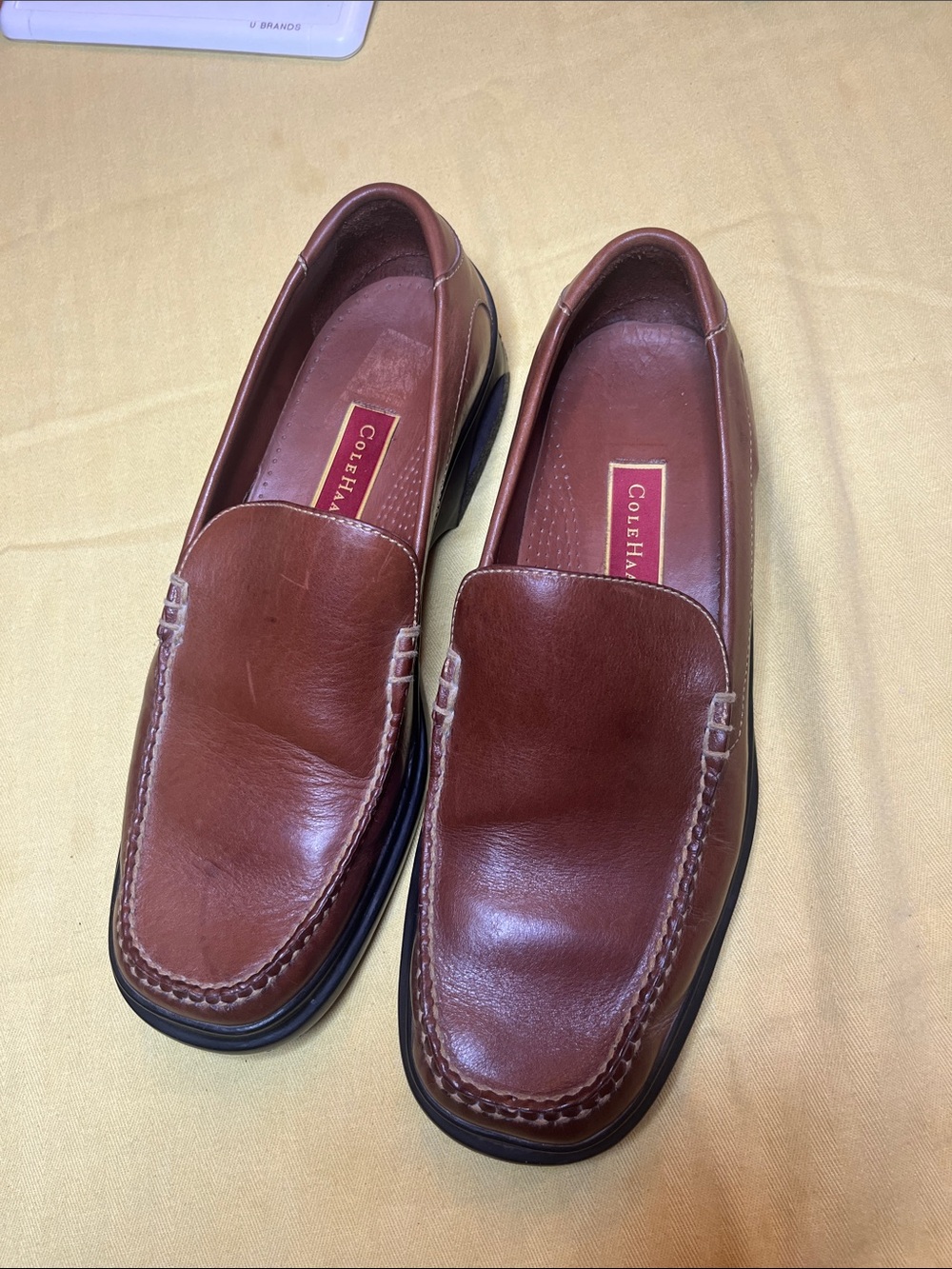Cole Haan Men's Chestnut Brown Leather Slip-On Loafers